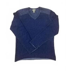 Neiman Marcus Men's 100% Cashmere V-Neck Knit Sweater - Navy Blue